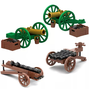 Blocs de construction compatibles MOC pour mini-figurines - Canons vintage, canons à bombes, obus - Modèles de scènes à assembler - Jouets de construction - Product Image 1
