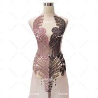 Argent vert cristal mélange couleur deux couleurs double couleur strass corsage robe applique corps patch