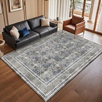 Tapis moderne à motifs floraux, fabriqué à la machine, multicolores, en polyester, imperméable, écologique, pour salon