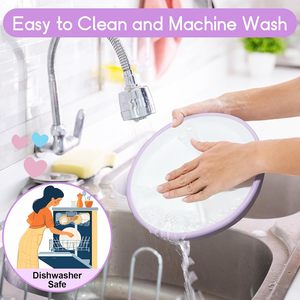 Modern Design Kids Porcelain White Plates with Silicone Sleeves <b>Microwave</b> Non-Slip Divided Baby Plates Suction Cup for Toddlers - Product Image 4