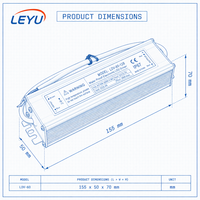 Alimentation LED OKEY IP67 étanche 60W 12V 5A AC/DC à découpage, boîtier en aluminium, certifiée CE ROHS pour bande lumineuse LED