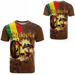 Camiseta Personalizada con Estampado de la Bandera Ortodoxa Etíope para Hombre, Talla Grande, Cuello Redondo, Transpirable, para Ejercicio y Fitness - Product Image 3