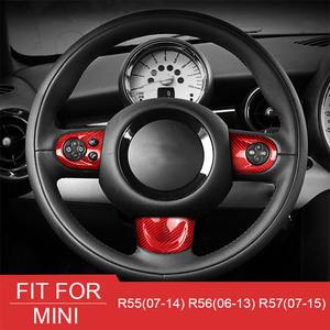 Autocollant de couverture de bouton de volant, en Fiber de carbone, garniture intérieure pour <span class=keywords><strong>Mini</strong></span> <span class=keywords><strong>Cooper</strong></span> R55 <span class=keywords><strong>R56</strong></span> R57 - Product Image 6