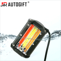 Barre lumineuse de travail LED 72W avec avertissement stroboscopique blanc jaune rouge pour SUV ATV tracteur camion 12V 24V accessoire de lampe d'inondation