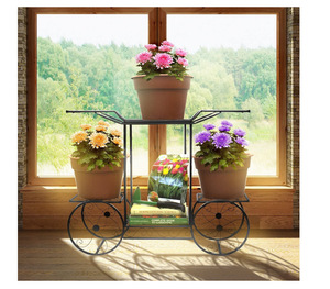 Fashion Iron Flower Basket Decoration Metal cast Iron Flower Pot Black Metal Plant Pot Stand - Product Image 1