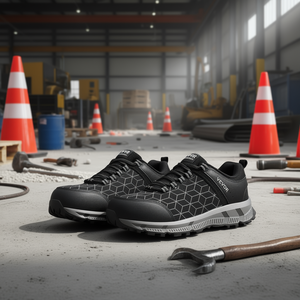 Zapatillas Deportivas de Trabajo para Hombre Vevor, con Puntera de Acero, Color Negro, Talla 13 Ancha, Zapatos de Seguridad para Fábrica, Suela de Goma, Entresuela de EVA, Parte Superior de Malla - Product Image 2