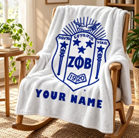 Nouvelle couverture en flanelle ZPB Zeta Phi Beta, douce, pour canapé, lit, maison, bureau, cadeau de Noël, personnalisez votre nom, motif, texte