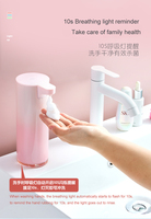 Dispenser Sabun Otomatis Warna Pink, Tahan Air, Sensor Induksi, Busa Cair, Stainless Steel, USB, untuk Dapur