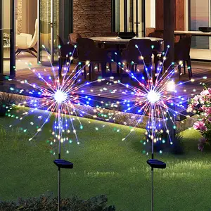 Changement de couleur extérieur étanche fée guirlande LED chaîne jardin pelouse rue décoration de noël feu d'artifice solaire