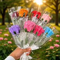 Bouquet de roses artificielles en chenille fait main en gros – Idéal pour la Saint-Valentin, la Fête des Mères, ou comme cadeau pour les enseignants