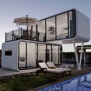 Waterproof Fireproof Thermal Apple Cabin <b>House</b> CE Prefab Steel Green Insulation for Beachfront Cabins <b>Houses</b> - Product Image 1