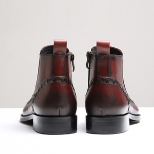 Botas de Tobillo Marrones de Alta Calidad para Hombre, Mocasines de Cuero Británico Lavado, Estilo Retro, con Cordones y Suela Goodyear, Impermeables - Product Image 4