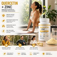 Capsules de supplément de Quercétine et de Zinc Dihydrate à Marque Blanche - 500mg+15mg par Portion, Usage Adulte, Soutien Immunitaire, Complément Santé