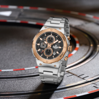NAVIFORCE Officiel 8072 Montre de luxe haut de gamme pour hommes, bracelet en acier inoxydable, chronographe