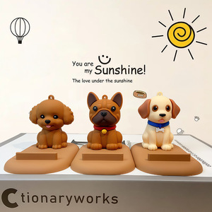 Soporte de Escritorio Creativo para Teléfono con Diseño de Cachorro de Dibujos Animados, de PVC y Goma Suave, Portátil, Adorno Bonito para Escritorio, Regalo de Comercio Exterior - Product Image 3
