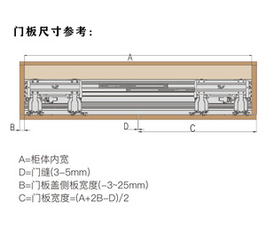 Riel deslizante multifuncional de aleación de aluminio y hierro con amortiguación para puertas correderas de armarios de cocina, dormitorio y comedor, para uso exterior. - Product Image 3