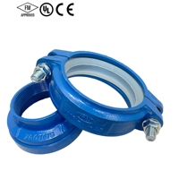 Raccords à joint de serrage pour tuyaux rainurés en fonte ductile et acier FM UL avec traitement de surface par peinture pour connexion de tuyaux en acier