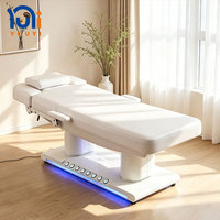 Table de Beauté Électrique avec Commande au Pied, Matelas Chauffant, Inclinaison Réglable, Table Faciale, Lit pour Extensions de Cils, pour Salons d'Esthétique, Tatouage et SPA