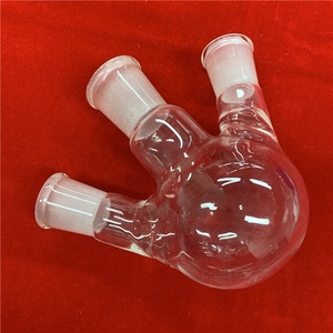 High Purity Heat Resistance Lab Glassware Transparent <strong>Quartz</strong> Glass Chemistry <strong>Round</strong> Bottom <strong>Flask</strong> 3 Necks 250ml - Product Image 3