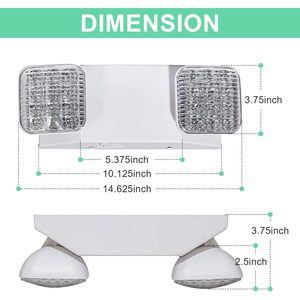 Adjustable Integrated <b>LED</b> Emergency <b>Light</b> 90-Minute Backup <b>Batteries</b> US Standard Emergency Exit Lighting Fixtures 220V 4-Pack - Product Image 5