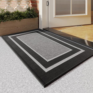 พรมเช็ดเท้ารูปสี่เหลี่ยมผืนผ้าลายเรขาคณิตกันลื่นด้านล่างยางสำหรับใช้ในบ้านเส้นใยโพลีเอสเตอร์ - Product Image 4