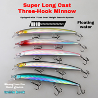 Leurre de pêche flottant Minnow 15cm 22g, leurre dur Wobbler à longue portée avec système de poids mobile