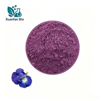Poudre de fleur de pois papillon soluble dans l'eau, pigment bleu de qualité alimentaire, extrait végétal en vrac, emballage en fût