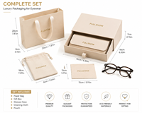 Ensemble d'étuis à lunettes en papier avec logo personnalisé, boîte en carton pour lunettes de soleil, sac de rangement pour lunettes, étui à lunettes avec cordon