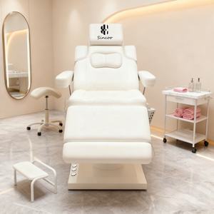Manufacturer's White Base Curve Facial Spa <b>Bed</b> 3 Motor Adjustable Electric Beauty <b>Bed</b> for Salon Modern Style - Product Image 4
