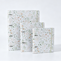 Carnet à spirale à motifs floraux, rechargeable, à feuilles mobiles, journal décoratif, planificateur pour étudiants, fournitures de bureau