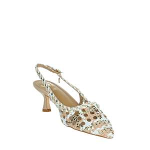 Gold & Gold Women's Slingback Heeled Sandals <b>White</b> Gold GD246 Pointed Toe Low <b>Heel</b> - Product Image 5