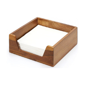 Servettenhouder voor op tafel, houten servetdispenser met grote zijopening voor papieren servetten, vierkante servettenhouder in boerderijstijl - Product Image 1