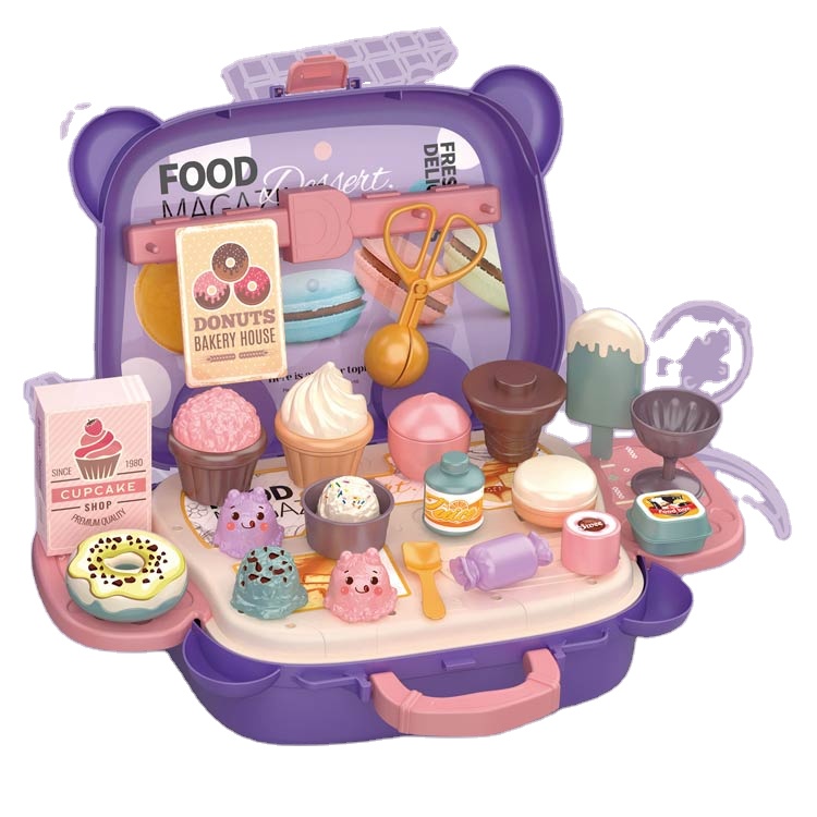 Кухонный набор, рюкзак для переноски, игрушки для детей, комплект игрушек для ролевых игр, развивающий пластиковый набор для еды
