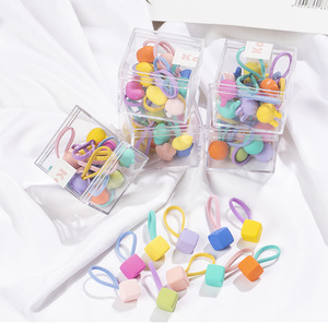 10 pièces/boîte coréenne fille tête corde petit élastique bébé mignon couleur bonbon cheveux accessoires haute élasticité cheveux corde cravate - Product Image 3
