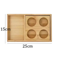 Nampan Spa bambu minyak esensial, baki Spa pedikur 4 slot untuk rumah