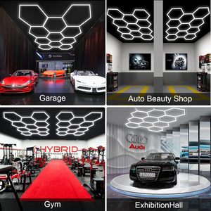 Lumière de garage hexagonale à luminosité accrue 672W, lumière LED hexagonale pour garage avec cadre rectangulaire 6000K pour garage, atelier de detailing automobile - Product Image 6