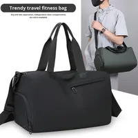 Sac à dos unisexe étanche en denim et polyester pour sport, fitness et voyage, séparation sec/humide, 20-35L, fermeture éclair, tendance transfrontalière