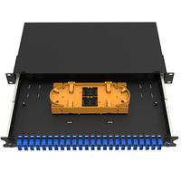 1U 2U 7U dan 4U ODF, baki Splice untuk FTTH 12 24 48 72 144 288 Core Port Fiber Optic Patch Panel dalam satu rak