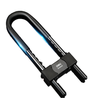 Serrure de porte en verre Deli en forme de U, double porte, antivol, devanture de magasin, poussoir-tracteur étendu, modèle 2023.8.24, fabriqué en Chine continentale