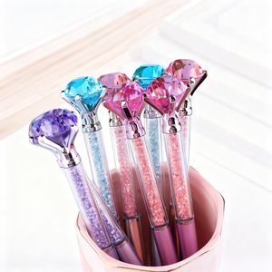 Penna a Sfera Promozionale Personalizzabile Multicolore con Diamanti in Plastica, Penna con Logo per Studenti - Product Image 4