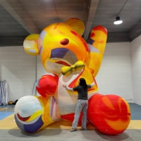 Modèle de dessin animé d'ours gonflable publicitaire personnalisé ballon de dessin animé d'ours gonflable décoration de campagne publicitaire extérieure