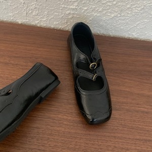 Nuevos zapatos planos de moda para mujer Mary <span class=keywords><strong>Jane</strong></span>, zapatos con hebilla para mujer, zapatos de cuero de tacón bajo para mujer - Product Image 2