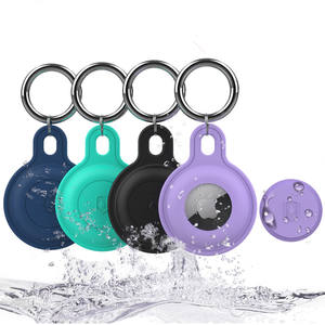 Paquete de <span class=keywords><strong>4</strong></span> fundas de protección completa a prueba de golpes llavero de silicona impermeable para funda <span class=keywords><strong>airtag</strong></span> - Product Image 1