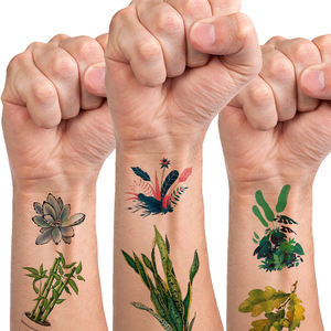 Giornata nazionale della piantagione di alberi adesivi del <span class=keywords><strong>tatuaggio</strong></span> per bambini impermeabili rispettosi dell'ambiente carta pergolato giorno Design per il viso - Product Image 2