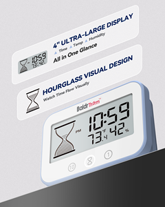 Kỹ thuật số IP67 đếm ngược nhà bếp hẹn giờ trực quan đồng hồ cát nhựa Temp-Độ ẩm hiển thị cho trẻ em phòng tập thể dục làm việc pin hoạt động - Product Image 3