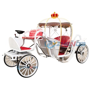 Chariot de princesse en forme de citrouille rouge à six places, style Cendrillon, pour mariage, directement de l'usine - Product Image 1