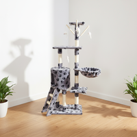 Arbre à chat luxueux et haut pour les activités d'escalade en intérieur - Tour pour chat avec poteaux à gratter - Grande tour d'escalade pour chat