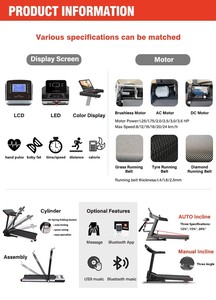 Máy chạy bộ thông minh cho phòng tập thể dục tại nhà-kết nối bluetooth, màn hình cảm ứng 10 inch, điều chỉnh tốc độ tự động - Product Image 3