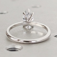 1 Karat Marquise Vier-Krappen-Solitär Ehering mit schlichtem Band, Labor-Diamant, 14K/18K Massivgold, IGI-zertifiziert, CVD/HPHT, individuell anpassbar