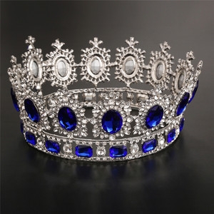 Couronne de diamant rond Europe Amérique Coiffes Rétro Couronnes Accessoires de cheveux de mariage Diadèmes de <span class=keywords><strong>princesse</strong></span> en strass pour filles - Product Image 6